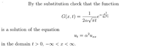 By the substitution check that the function is a solution of the equation in the domain t0, -oo