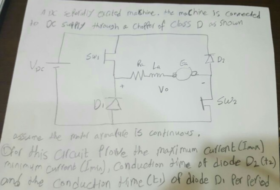 ix eotdy cated mathine he maChine s connecte lo 0c supfly through ChoRer of class D as shown Swi DIA osme the atel arnatule i