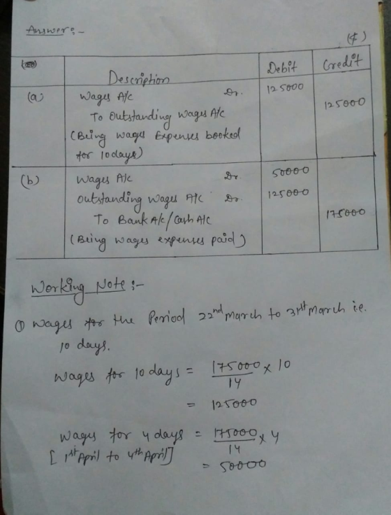 Answers 仗. Debit Credit Descnighto ing w or locay b wages hc teeo 19 125000