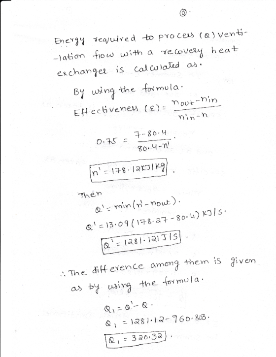 -lation fiow with a re exchanger is cal colold as By wing the fomela Effectivene (t-in nin h o.7s-80.4 80, 4-m Then a min (o