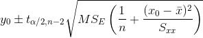 1 yo ta/2,n-21/ MSE (0r)