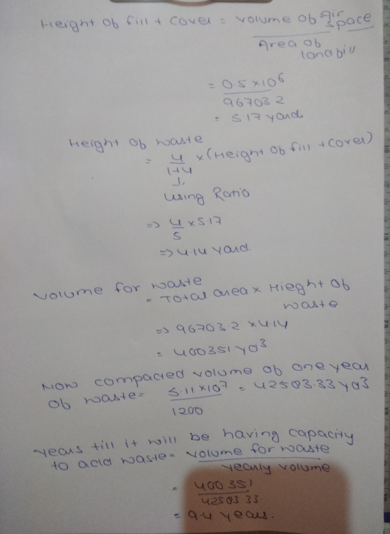 11eit ot Citt +Cover = N01ume ob ace ir Area ob tana biu 0.5X106 96703 2 SIRYaud Height ob aste x(Heighi Ob f Cove) ht sing R