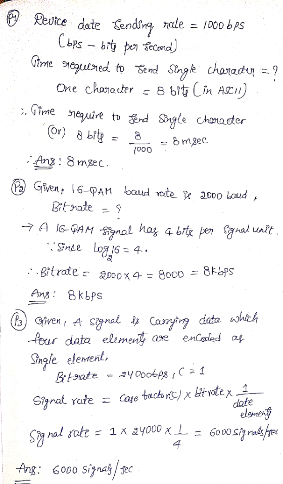 Rete date endang rate 1000 bps Cbps -bi (000 Ans: 8kbps fear data elemeny ae enCaled o Sngle element, dote elomerf Ang: 6000