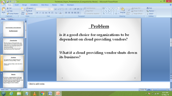 Technical_Paper Presentation [Compatibility Mode] - Microsoft PowerPoint Home Insert Design Animations Slide Show ReviewView