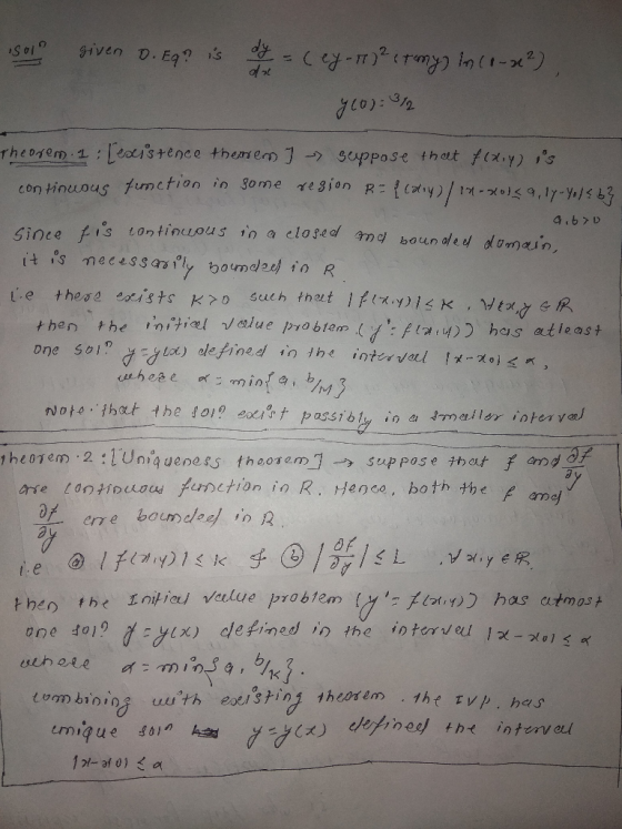 given D. Eq? is of ot Theorem 1:tatistence theme > GcyppoSe that con tinuous fumction io gome region k/(hes 4inre is tontinu