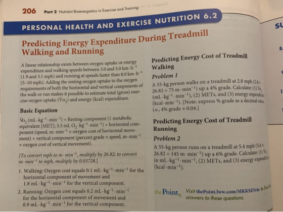 Part 2 Nutrient Bioenergietics in Exercise and Training PER SONAL HEALTH AND EXERCISE NUTRITION 6.2 Predicting Energy Expendi