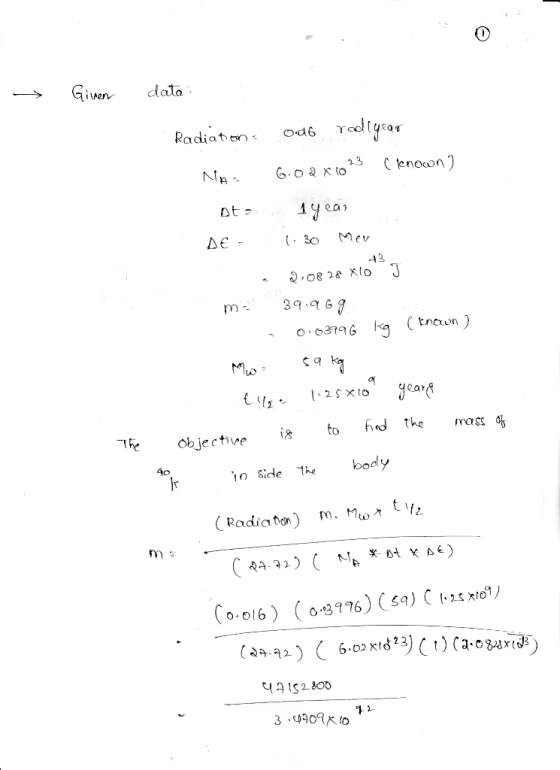 Given dala 43 36 (treton ) la 0.0379 G The objectve d the moss 40 side hedy r (4.92) ( 6.oond,,(1)Ca-o34raり