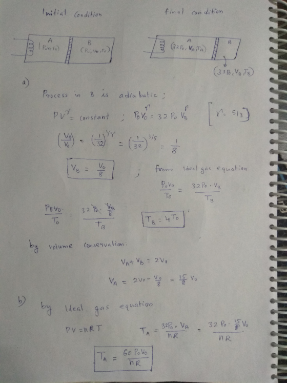 nitial Condation finsl con dition Process in sadia batie V: Constant 6: 326 va 3 To 7,-나 velume Consevation deal as eqnation