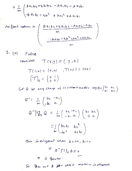 paib2tb b2 - n9i92-A92b) m fimt paib2tqb,b1-rai92-926 hm baibi- bi tpai4A9ib 3. (o) False TCy ) Consider Tl) () = L_} tQ he