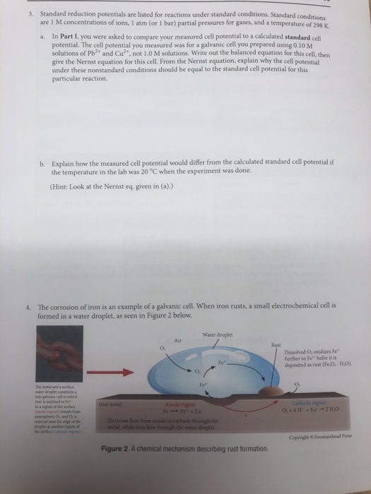Standard reduction potentials are listed for reactions under standard conditions. Standard conditions are 1 M concentrations