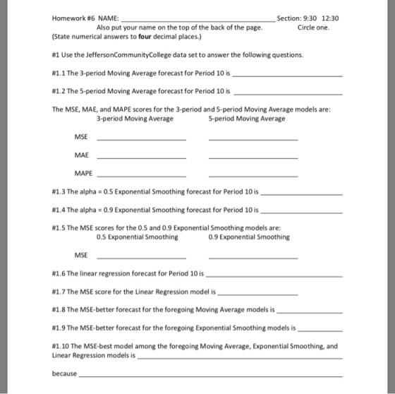 Homework #6 NAME: (State numerical answers #1 Use the leffersonCommunityCollege data set to answer the following questions. #
