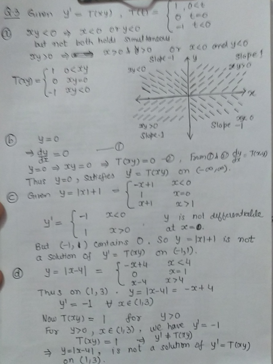 G Gnen y- T*y) 1.06t TC) = tee a1.t46 bat not both helds sml lencous Stope - Slepe! Ct 0ty Toy (-t2y<0 XY O Slope - Slope y=