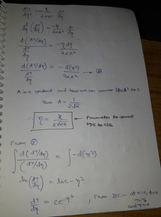 2oA (d/an) 2KA dz d(ayar) A ioa constant cmd hence LpaAa 1 we can assume A- Thuo Pareameter to conrert Vat PDE ODE From -d(nu