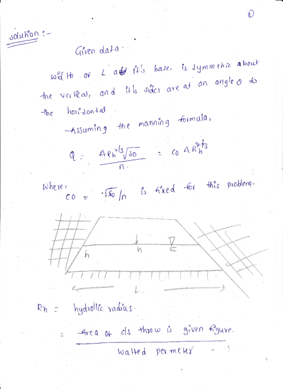 0 Given data the ver t al, an d l sldes are at an angle o b AsSumingthe manaing oimula, Ye i wated pe meky