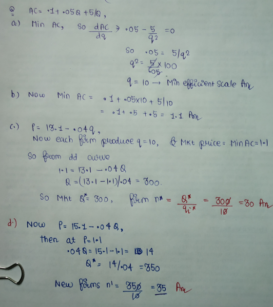 AC= 1t.058 +5/9, a) Min AC So dAC 5-5 0 92 .05=5/92 92-X 100 So =10Min efecent Scale fn b) Now Min AC = 1t -05xIO+ 5110 1+ 5