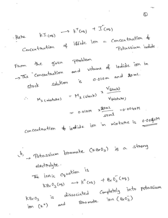 HeSre kI(aa) Concentaation r Concentration Potassium iodide the P9oblem Fhom given volume iodide in in Concentaation and The