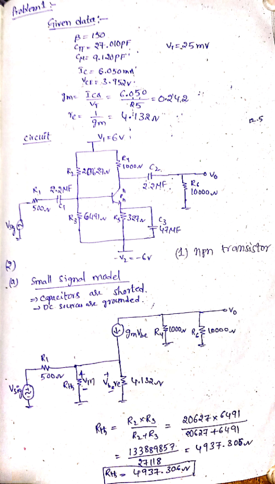 Pablemi given datt BEIS0 CTT .010PF SM9.120PF Tc 6.050m CES752V G.050 f2 me Ica 5 Ye = chcuit F1000N C 500N (1) npn tramsisto