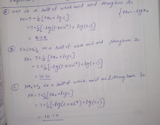 Ssalt of weak acd ond btrong A d PA=フ+[PKat dg] 8.08 61 weak acid and Sheng bar So balt of B CUCNOX PH-7+PKa +e - l0 10 barx