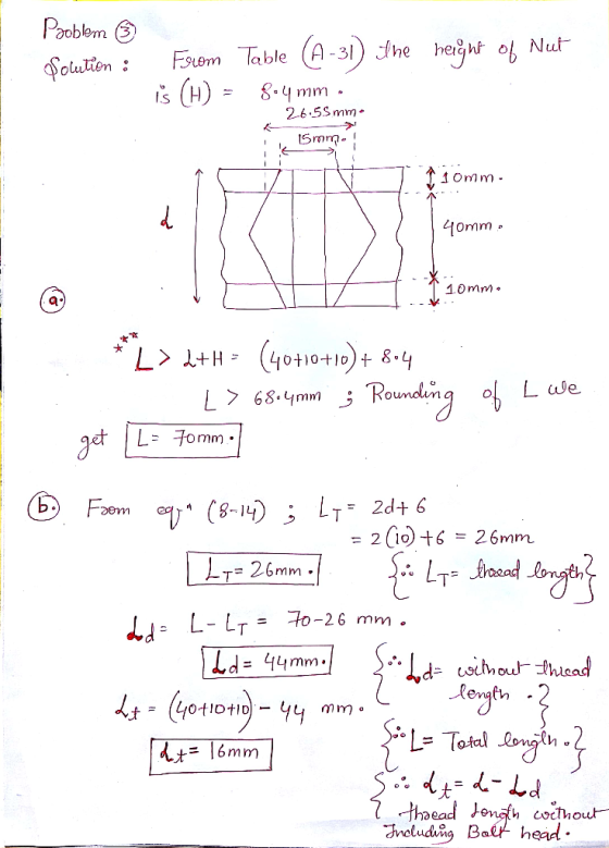 Poblen Fsrem Table (A-31) Jhe heght of Nut is (H)= Folution 8.4 mm 26.5Smm ISmm 1Omm 4omm 10mm L> +H(40t10+o+84 L we Rosundin