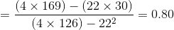 (4 × 169)-(22 × 30) 0.80 4 x 126)- 222