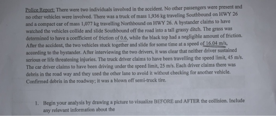 Police Report: There were two individuals involved in the accident. No other passengers were present and no other vehicles we