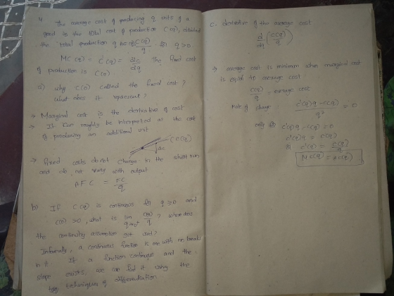 The averag e cesE 4procu cing nits goed is the Da cost Productioo C , daided Eotal produc bon a Ac a C, derivafive the aveage