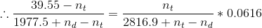 39.55 nt 7n 0.0616 1977.5 +nd-n 2816.9+nt-nd t n