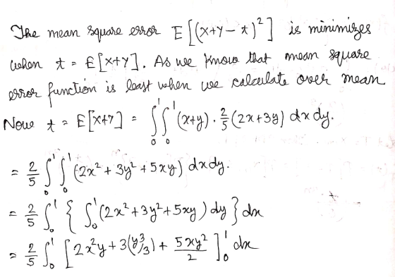 is minimues Jae mean (aoRon t£X+y], Ab we MnoiB Mat maan uncien is t when use calalat over maam E (2)(2438) dx dy ALare Neu t