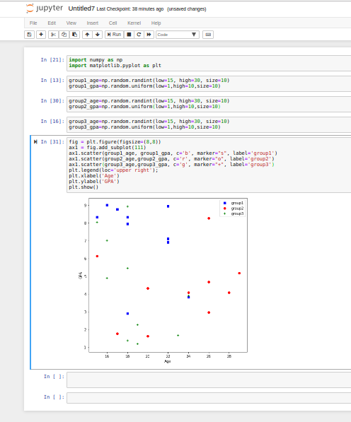 Using NumPy Generate Random Ages And GPA s Of 3 Student Groups Of 10 