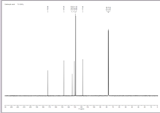 Carboxylic acid 1С CDCI, a0 220 200 130 110 10 230 10 170 150 100 40 30 20 210 180 160 14C 120 90 80 60 50 1 (ppm) -147.25 13