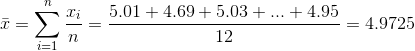 5.014.69 5.03 4.95 4.9725 12 n i-1