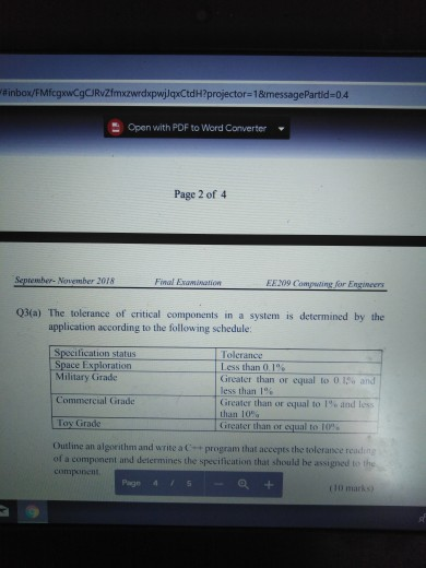 ainbox/FMfcgxwCgCRvZfmxzwrdxpwjląxCtdH?projector 18messagePartid-04 n with PDF to Word Converter Page 2 of 4 Fimal Examinatio