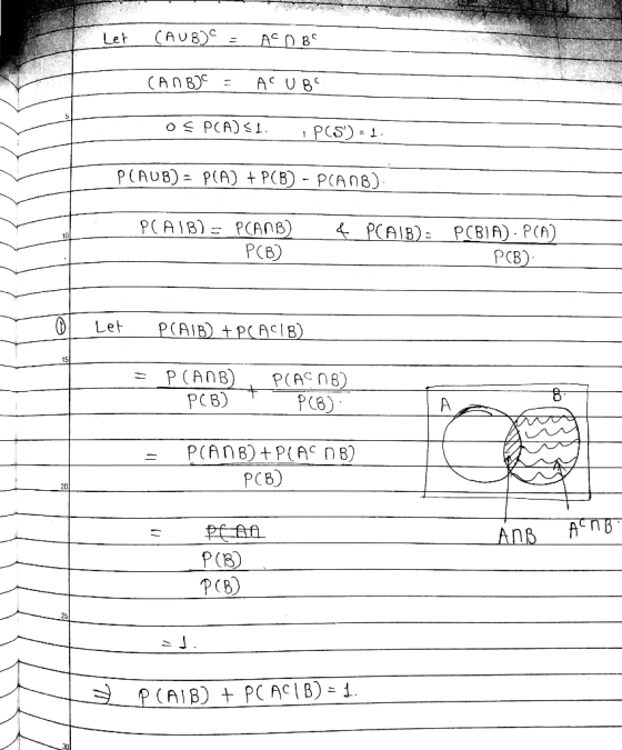 CAUB)C Let AC D BC (AN B AC U BC o S PCA i. PCS) = 1 P(AUB) P(A) + PCB) PCANB) PCAIB) PCANB) PCB) 4PCAIB) PCBIA). PCA) PCB)