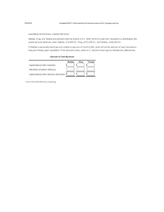 5/23/2019 CengegeNOW2 Online leaching and learning resource from Cengage Leaming Liquidating Partnerships-Capital Deficiency