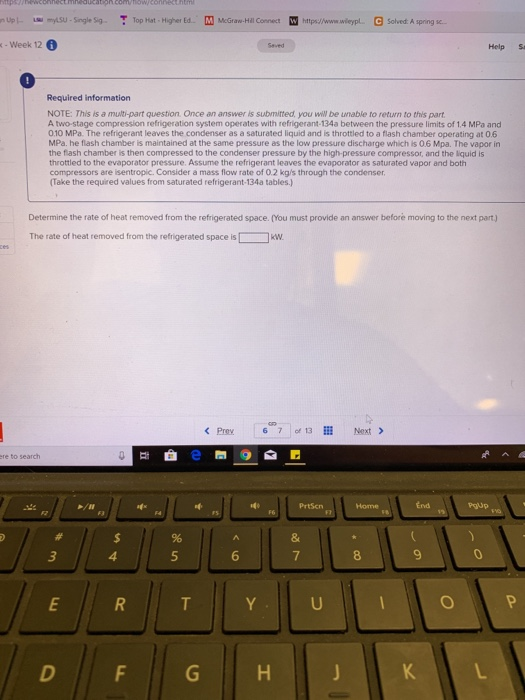 -Week 12 6 Help S Required information NOTE: This is a multi-part question. Once an answer is submitted. you wiw be unable to