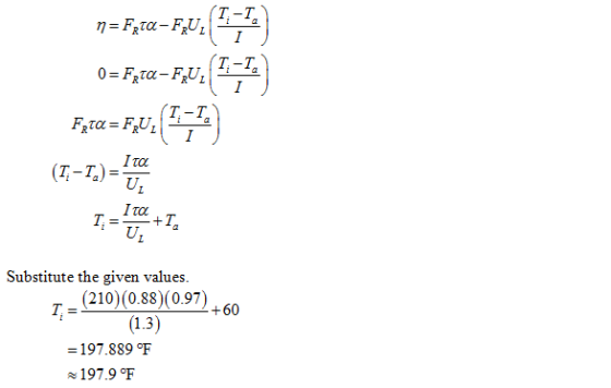 (부) T -T T.-T T.-T Substitute the given values (210) (0.88)(0.97) +60 197.889 ℉ ~ 197.9 ℉