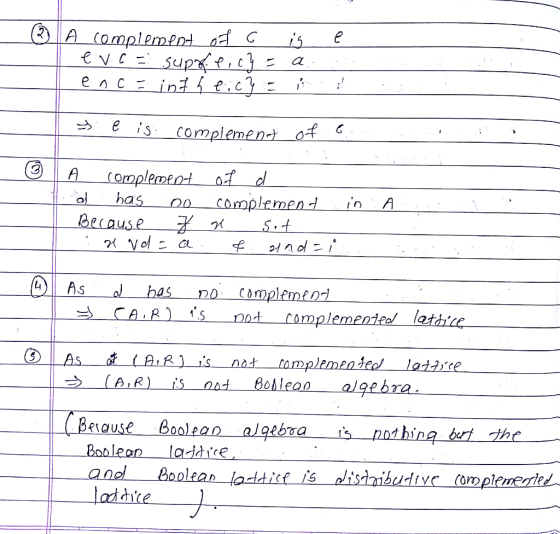 (2)LA complement d c is-e -e is complement-of -- ol has 00 complemend in Bohleon algebra (AR) is nat Buse Boanalabra snothina