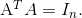 AT A= I n.