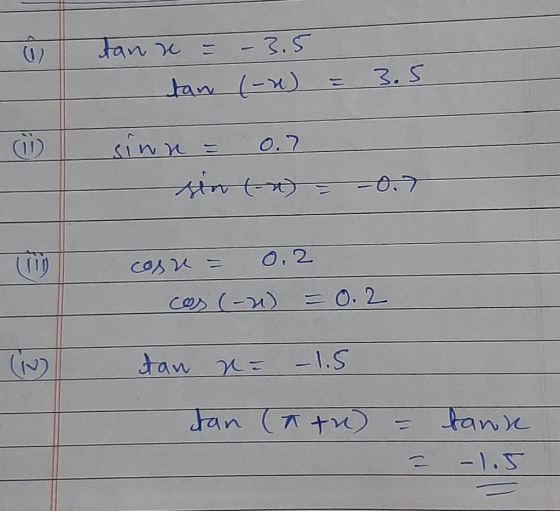 3.5 3.S tan (-) O.7 O. 2 cas (-) O. 2 tan -1.S Fan (t tanx -1.5