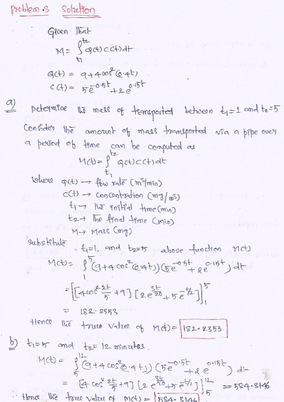 Groen hat ti a) Conde he amount o maas tnontported via aprpe ouen pedind。b tine can be computed a, 2- 方, of竺t9] [g@a-t. 5e h)