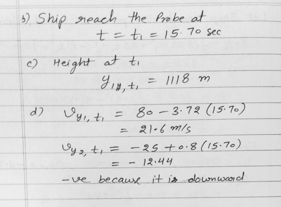 5) Ship seach the Pre be at t-ti-e l 5、70. Sec 2) Height- ブ. - 21-6ms = 12-44 ve because it)b-downward