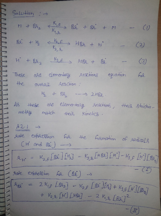 SoLution CD M t Br K1, (2) +H , HB& +H B& C3) Br H B t H +Bz equation elermentary Reahiong These are LearChior the overall re