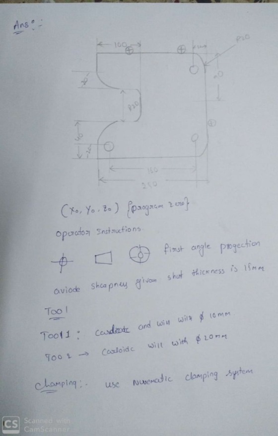 Ans 100 inst cangle pogection Too I Too1 Too → Caul oid c wilt with φ20mq Champt Lopg use uwoeilmping -Aytret