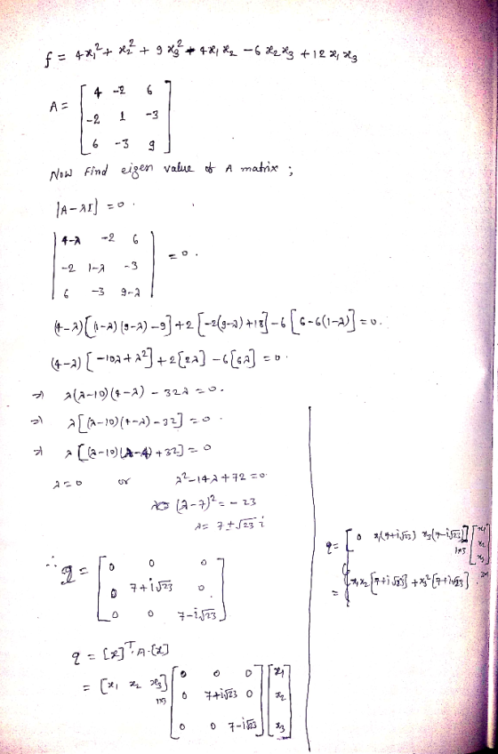 2 +122 23 6 -3 9 A mati* . NoJ Find eigen valu. 4-X-2 9-a 1-3 tsY 741病
