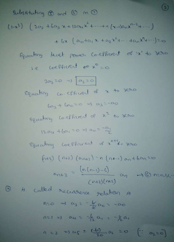 (I-y) Egc.chng kest PeuWh Co-efRcrent of、x to飞phe n+3 Cot3)(+1)