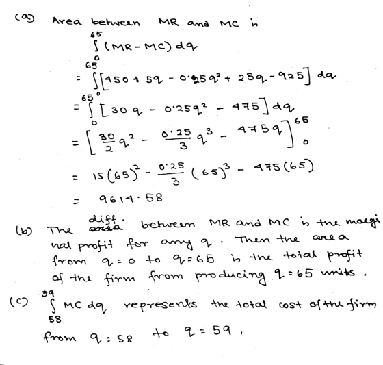 Area betwean MR ama MC 65 S(MR-MC) dv 65 dar 25-925 _{[2504 SA5 A SO 5 - 65 454 o-25q2 65 45 O 25 3 2. O 25 9614 58 diff macg
