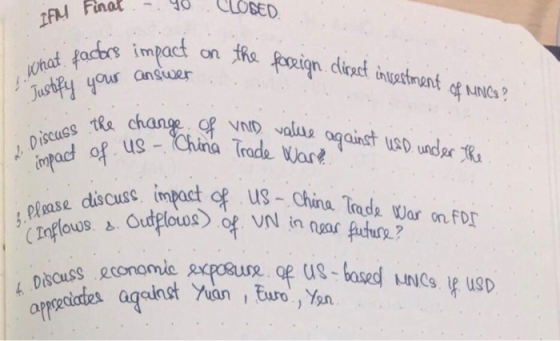 LOBED IFN Finat Kha factrs impact Jushfy your ansiuer fRe foceign cliact inechnent of uNcs? on Discuss tke chan of VnD valus