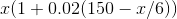 0.02(150 - r/6))