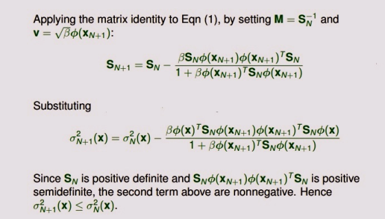 Applying the matrix identity to Eqn (1), by setting M SN and ν=Vφ(xN+1): BSNP (XN+1)(XN+1)^S» 1 B(XN+1)TSN(XN+1) SN+1 SN Subs