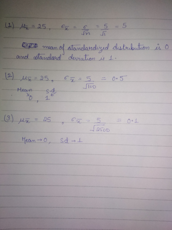 4)y25 6 Alamalanduzed destubuton s o and astanalasrd deviation (2) uz25, O.5 Hearn 1 25 1 Heam-0 SdL